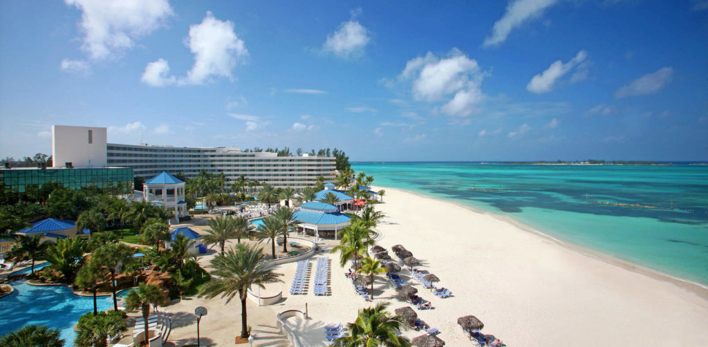 Paradise Breezes Beach front resort in Nassau, Bahamas for college spring break. 
